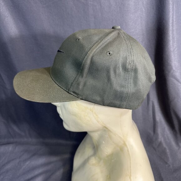 Vintage Nike Snapback Hat Olive Green Black Swoosh 90s Taiwan Adjustable Cap HTF - Picture 6 of 16